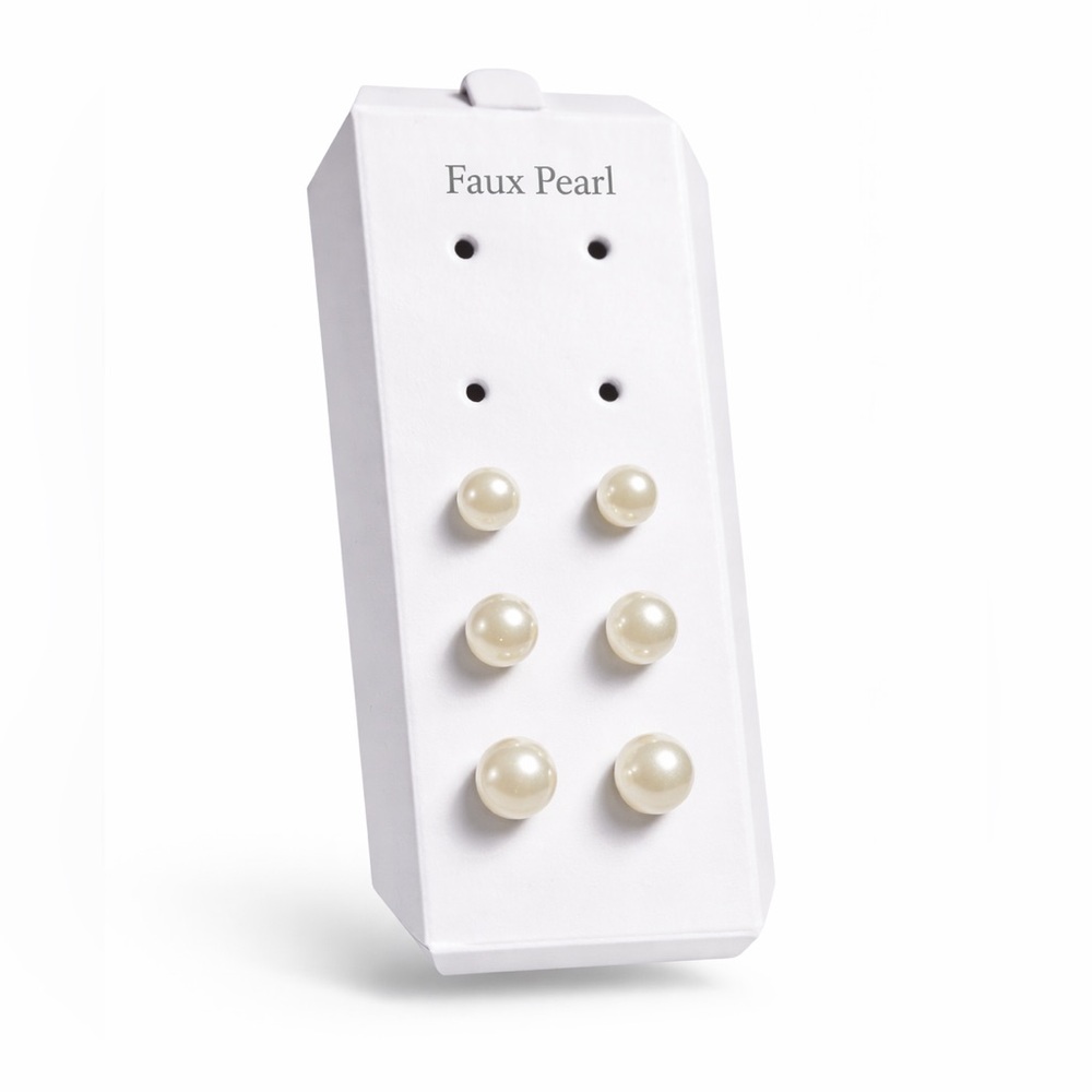 Giani Bernini Faux Pearl Stud Earrings Set